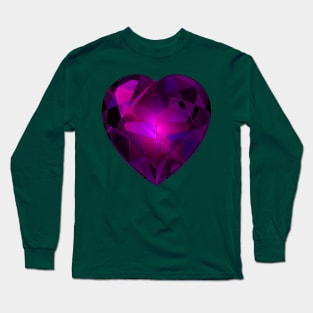 Pink Heart Gemstone Long Sleeve T-Shirt